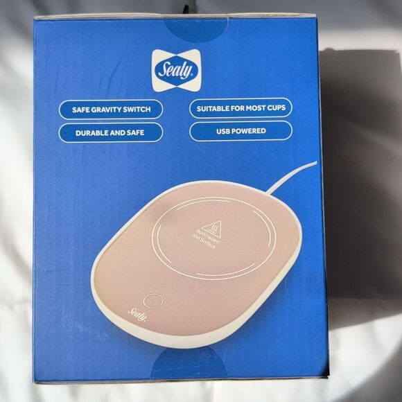 Sealy Coffee Mug And Warmer Set Light Pink Clay Color, NEW - Picture 4 of 5